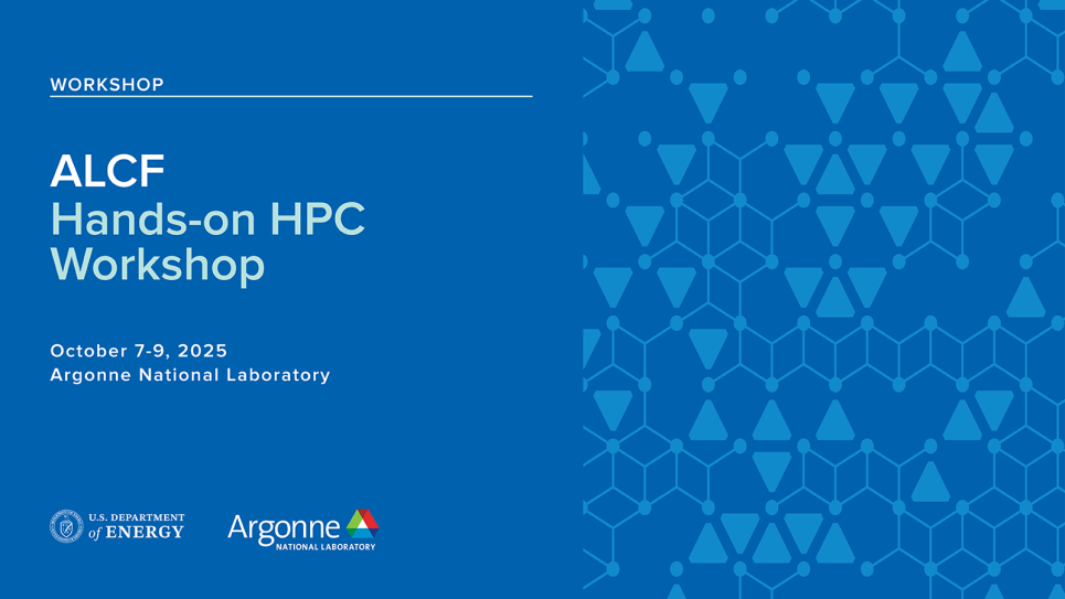 ALCF Hands-on HPC Workshop to be Held Sept. 23-25 and Oct. 7-9