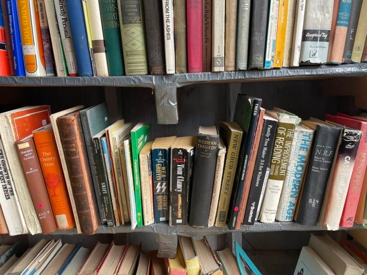 Several books placed vertically in a book rack.