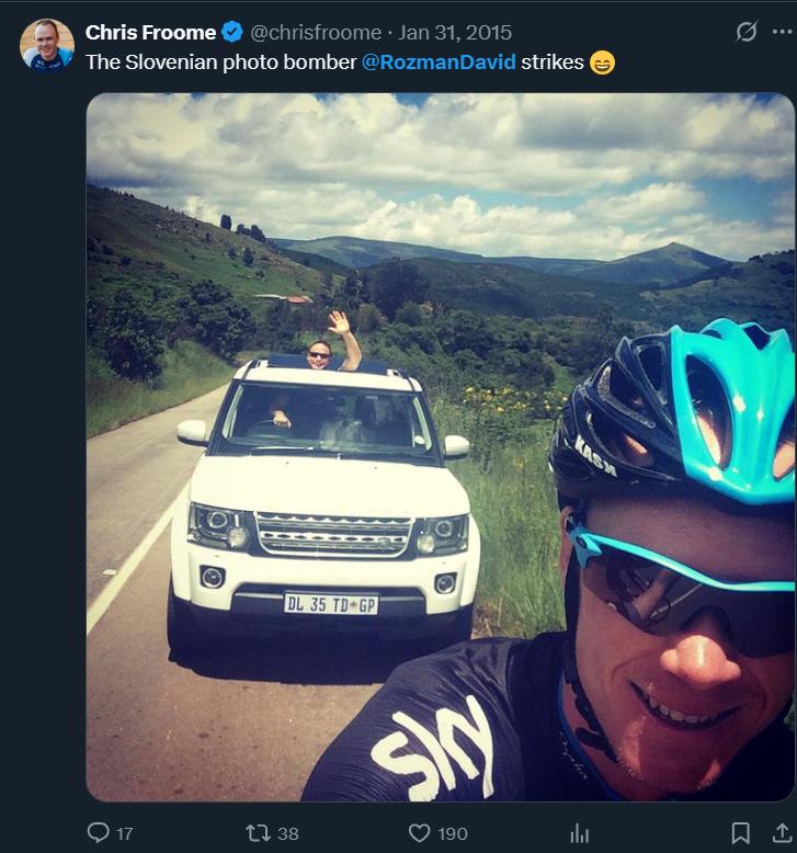 Chris Froome David Rozman tweets