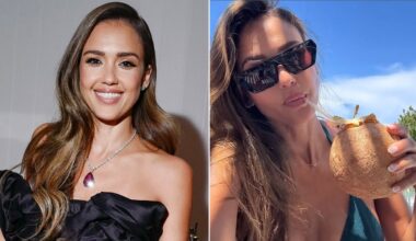 Jessica Alba soaks up the sun in green bikini selfie