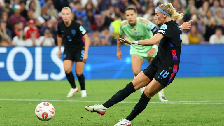 Chloe Kerry in action for England. Pic: AP