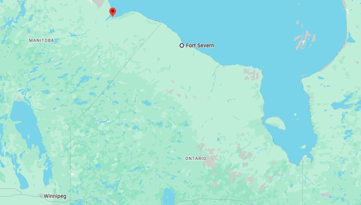 A map of northern Ontario shows where Fort Severn and York Factory are.