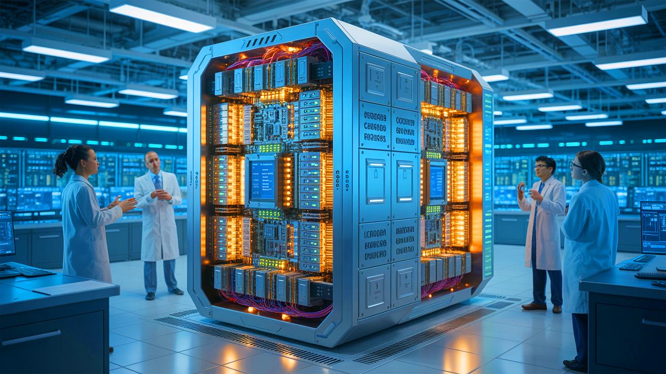 Illustration of the Nexus supercomputer at Georgia Tech, highlighting its revolutionary capabilities and accessibility in scientific research.
