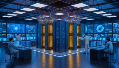 Illustration of Japan's ambitious FugakuNEXT supercomputer project aimed at revolutionizing AI and scientific research.