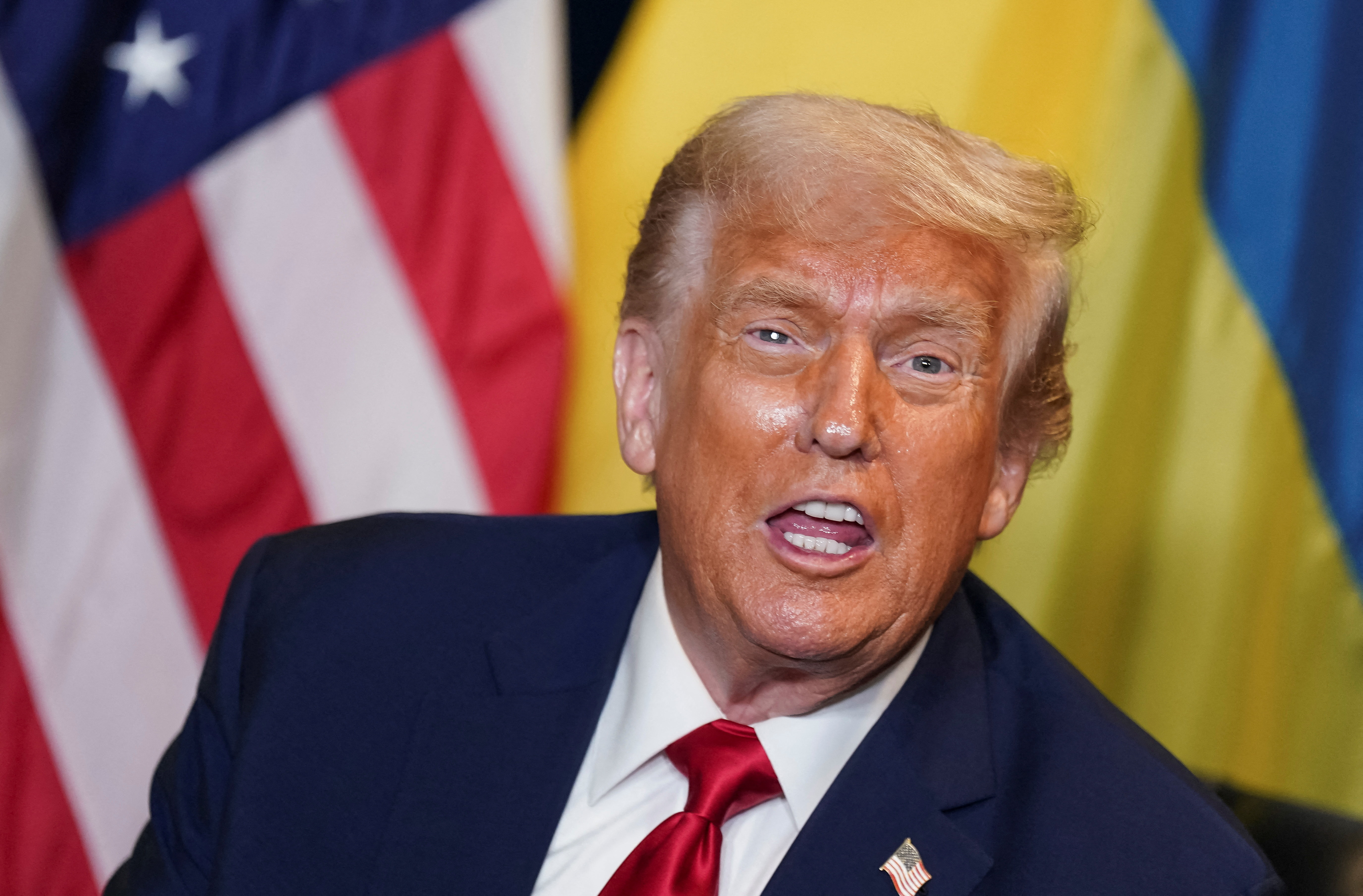 U.S. President Donald Trump speaks at the 80th United Nations General Assembly.