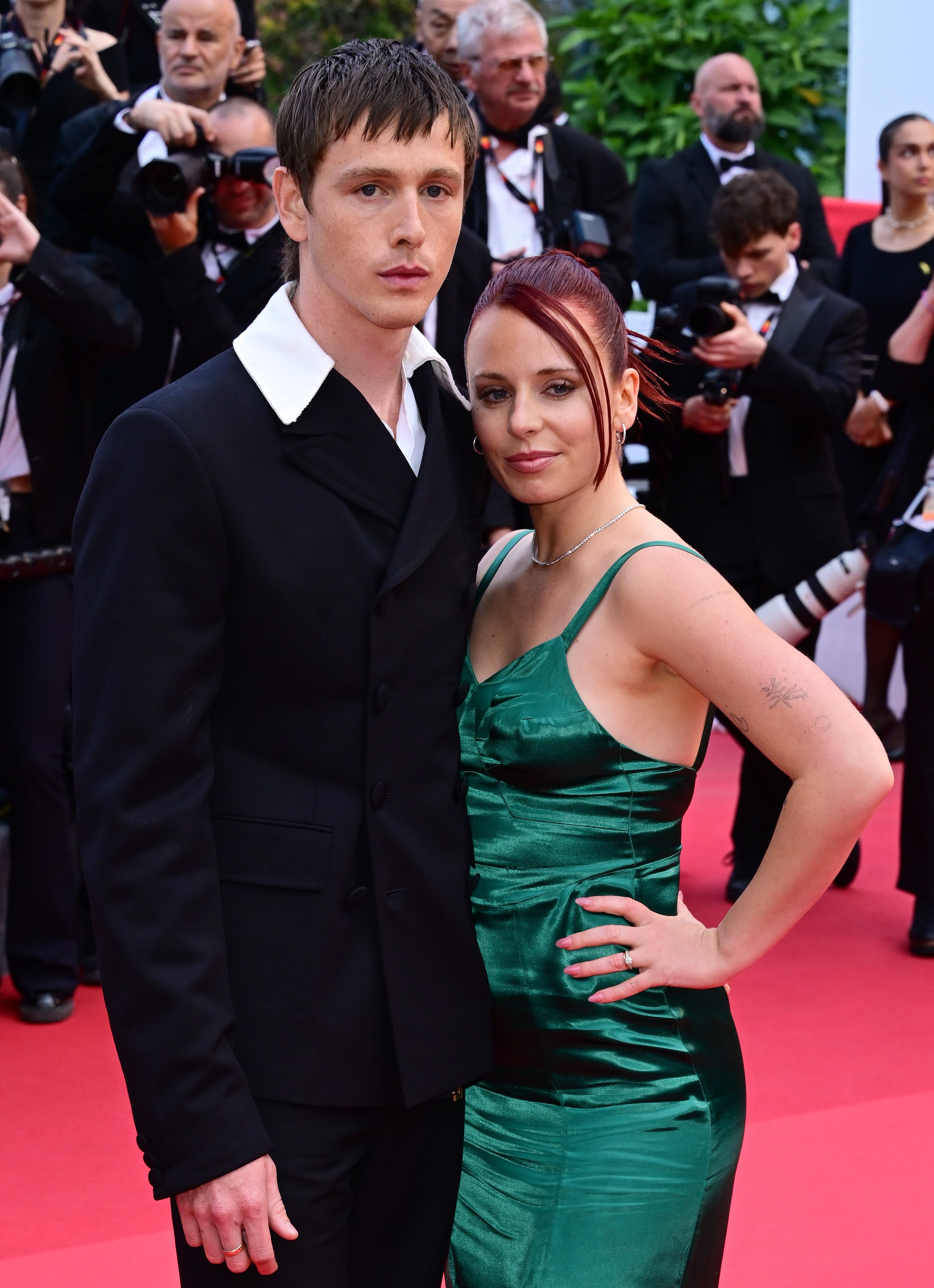 Harris Dickinson and Rose Gray at the Eddington premiere.