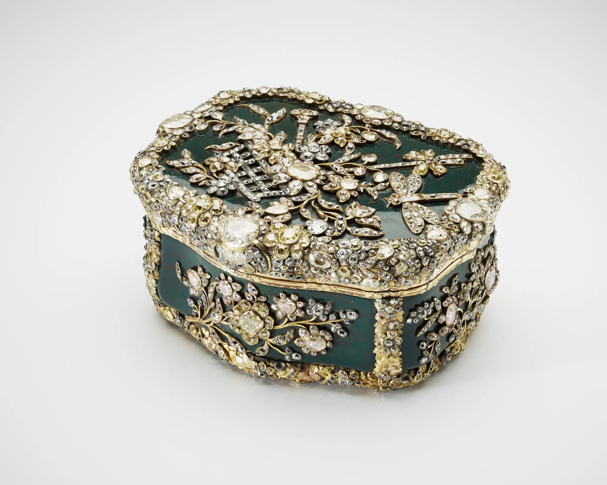 Ornate jeweled snuff box.