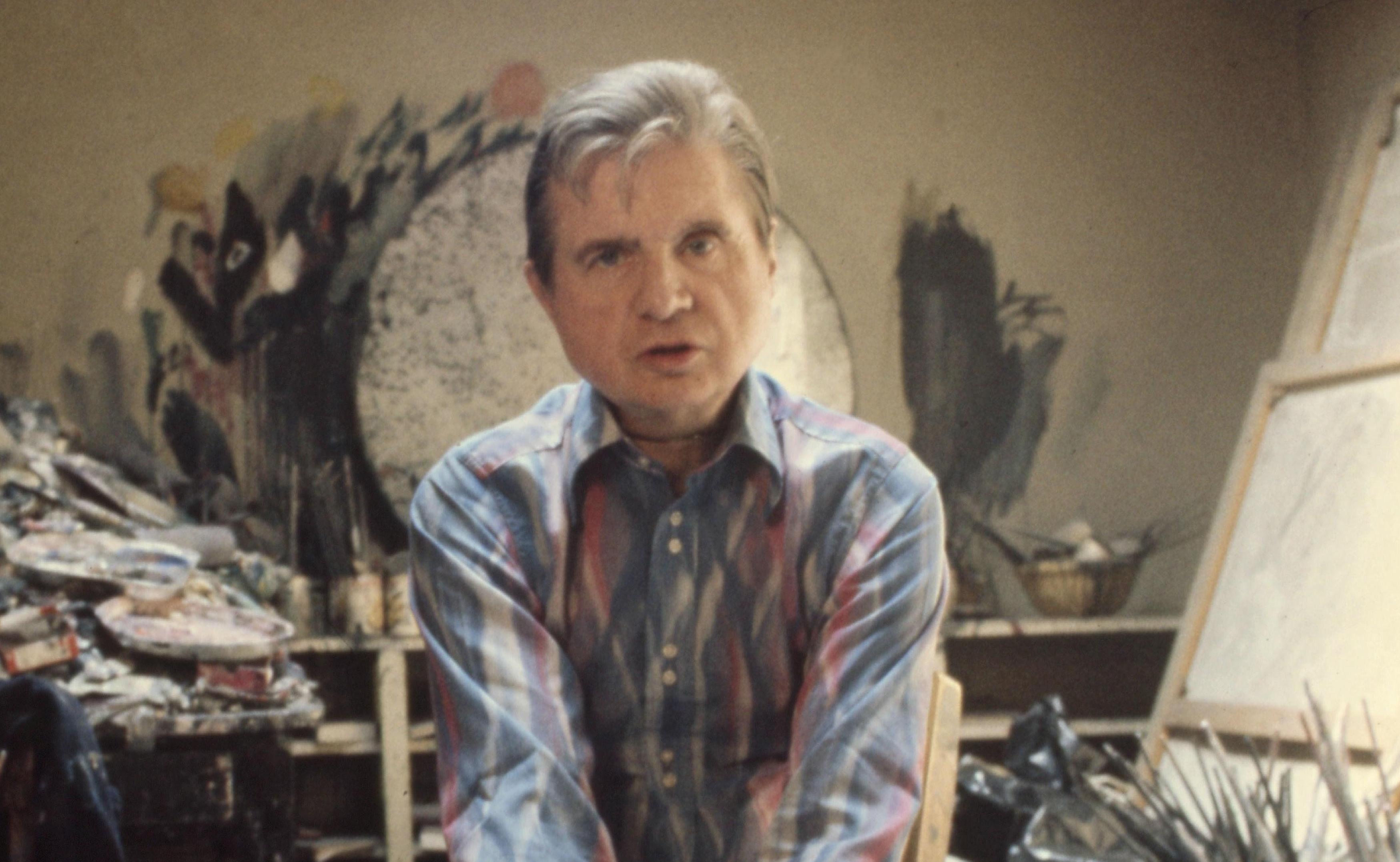 Francis Bacon in his messy London studio in 1974.