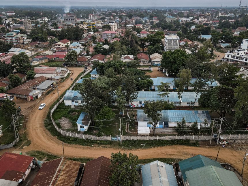 An aerial view of Migosi Sub-county Hospital in Kisumu, Kenya, where the continuity of services for thousands of HIV patients has been threatened.