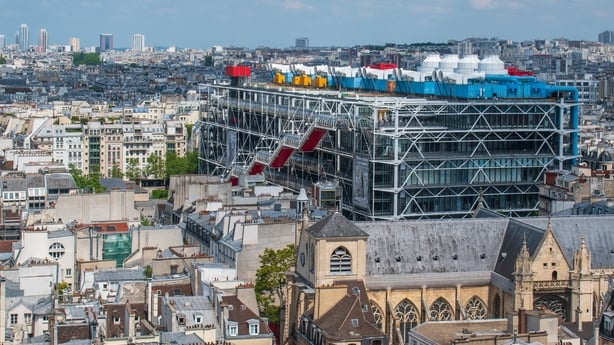 Aerial view of Pompidou Centre in Paris
