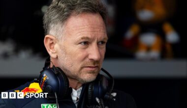 Christian Horner in the Red Bull garage