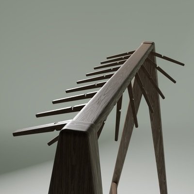 Industrial Design Student Work: A Clothes Rack With Fixed, Collapsible Hangers