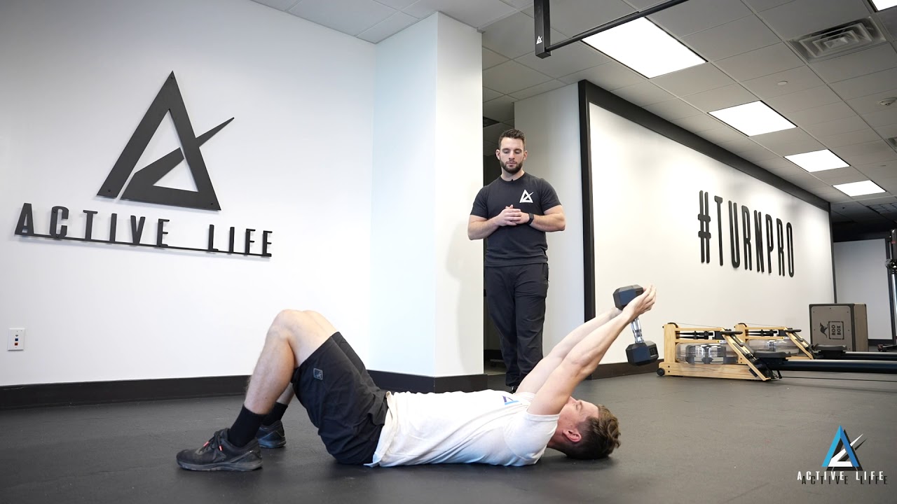 Dumbbell Pullover on Floor - YouTube