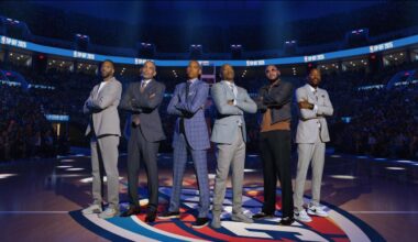 NBC introduces its legendary lineup of NBA analyst talent for season tip-off — while Thunder stars look on