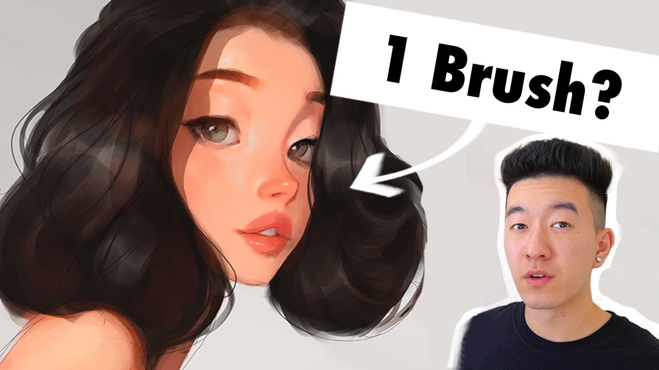 Can you paint with ONLY a Basic Round Brush? | Digital Art Challenge - YouTube