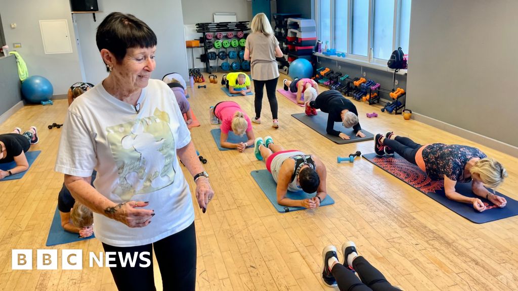 Fitness instructor from Meir flexing into her 80s