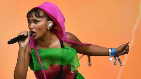 Getty Images Joy Crookes performs at the Glastonbury Festival