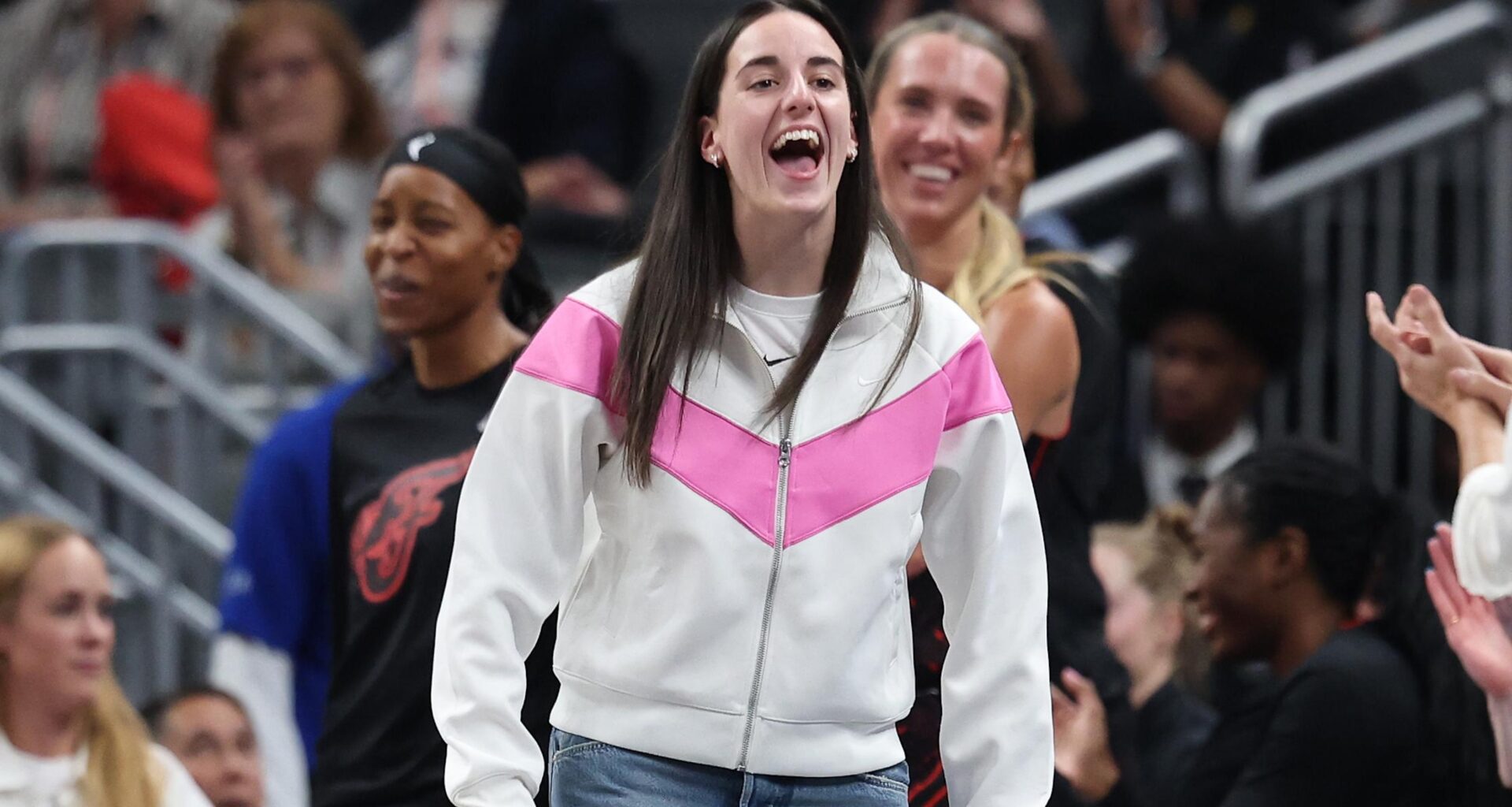 Caitlin Clark Reacts to Lexie Hull 3-Pointer, Fever's 1st WNBA Playoff Win in 9 Years