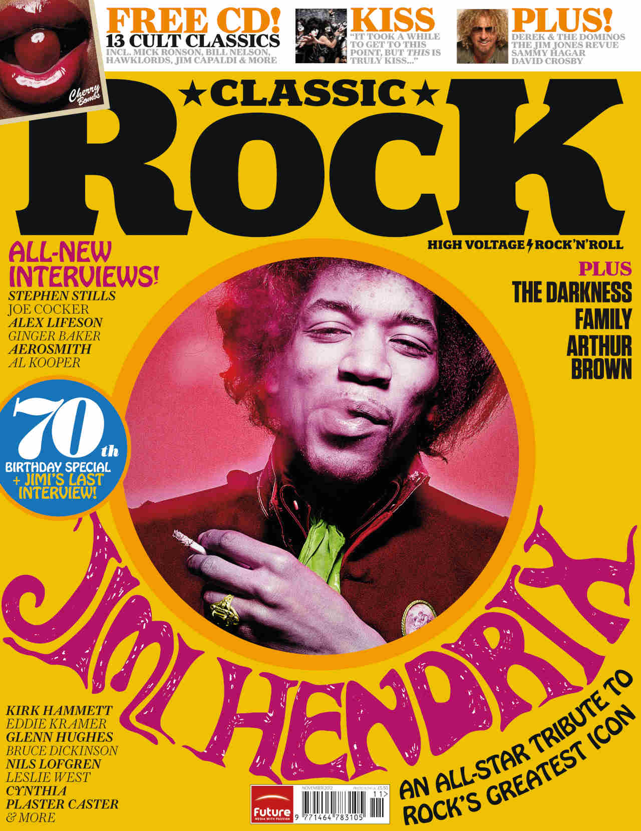 The cover of Classic Rock magazine issue 177 featuring Jimi Hendrix