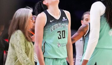 Breanna Stewart injures left knee in New York Liberty’s Game 1 win over Phoenix Mercury