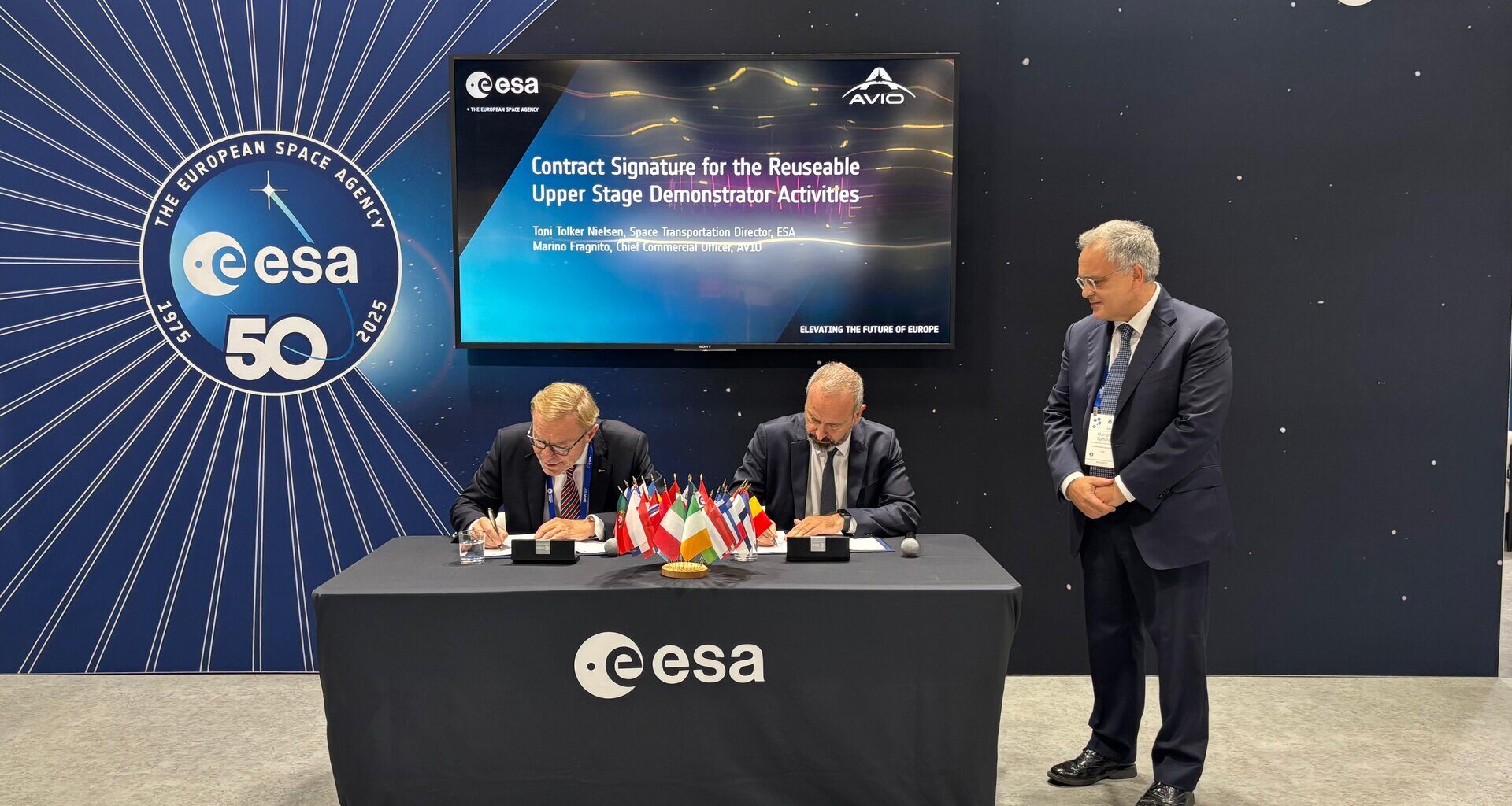 ESA and Avio signature for a reuseable upper stage demonstration mission