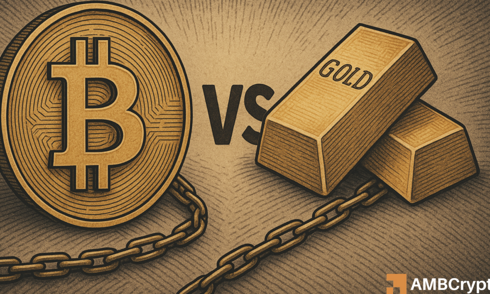 Bitcoin vs. Gold: BTC lags as precious metal sets a new ATH