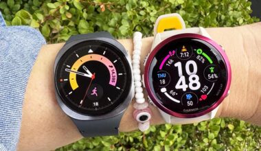the Samsung Galaxy Watch 8 and Garmin Forerunner 570 on the wrist