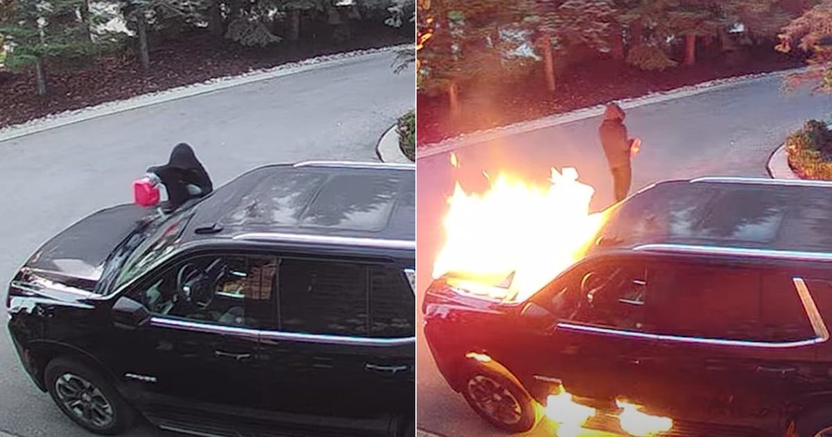 Vaughan arson: suspect captured on video