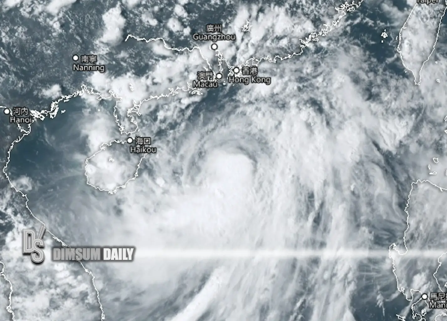 Hong Kong Observatory monitors eye formation as Tropical Storm Tapah strengthens