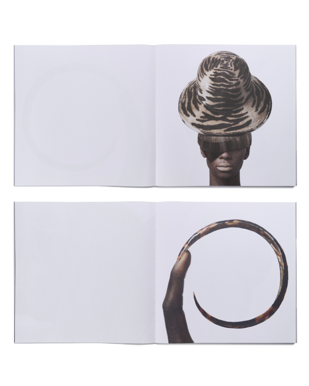 Woman wearing leopard print hat and a long curling nail