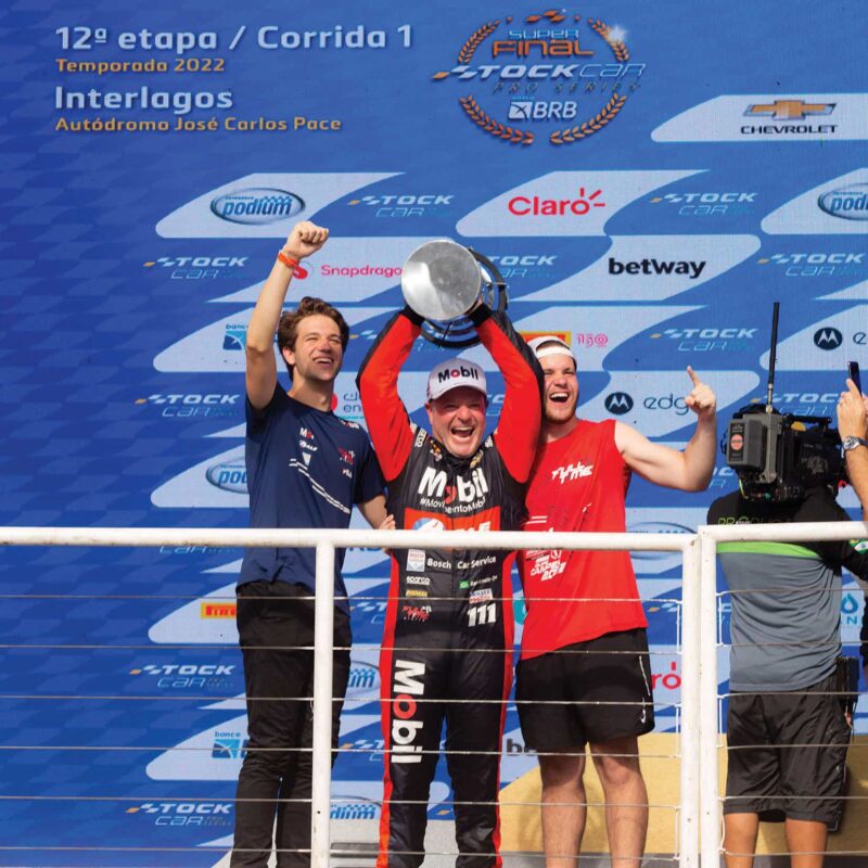Rubens Barrichello with son Eduardo and Fernando, São Paulo
