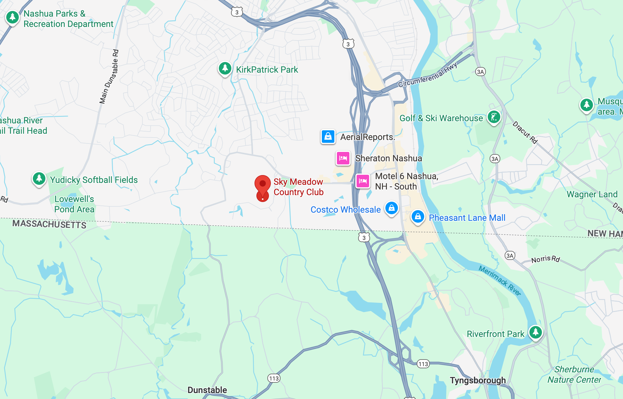 The Sky Meadow Country Club in Nashua is just minutes from the New Hampshire-Massachusetts border