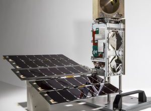NASA's TROPICs pathfinder satellite is shown in flight configuration. Rocket Lab is preparing to launch four TROPICS CubeSats from Launch Complex 1 in Mahia, New Zealand for the agency.