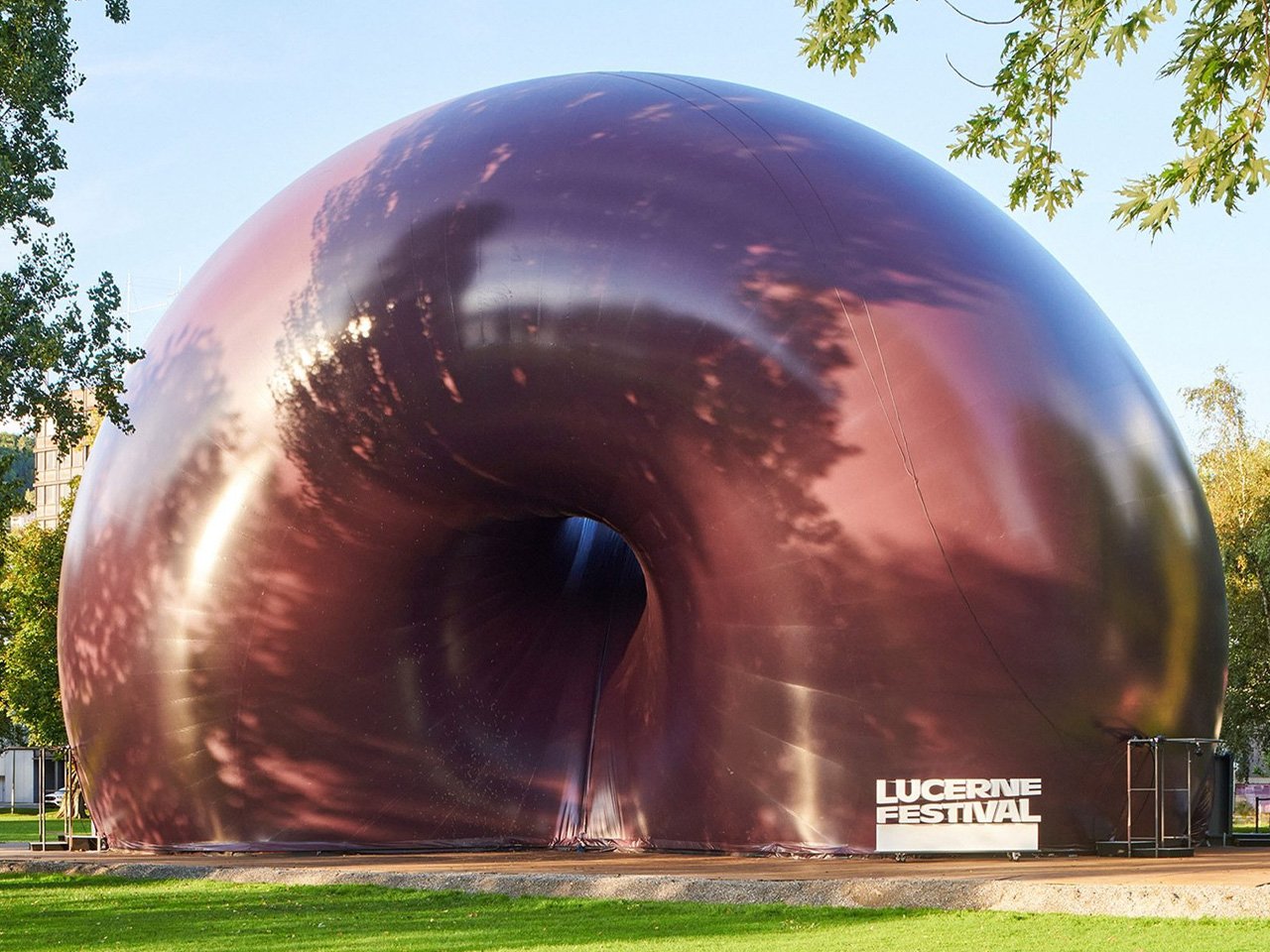World’s First Inflatable Concert Hall Is Made Using PVC & Looks Like A Giant Purple Donut
