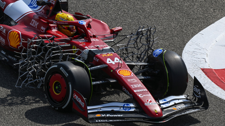 Lewis Hamilton of Great Britain and Scuderia Ferrari ptd during day two of F1 Testing at Bahrain International Circuit on February 27, 2025 in Bahrain, Bahrain.