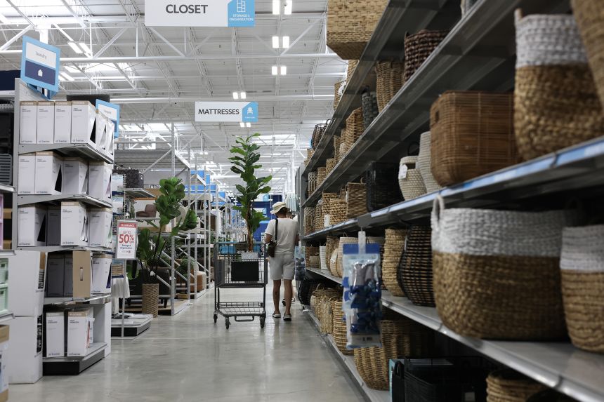 Products line the shelves in a home decor and furniture store on June 16, 2025 in Miami, Florida. President Donald Trump’s unprecedented tariffs have squeezed businesses this year.