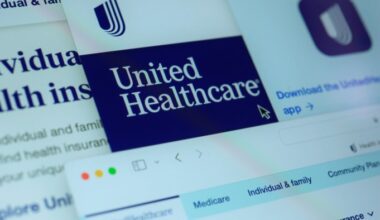 Pages from the United Healthcare website shown on a computer screen, featuring the company logo and navigation menu.