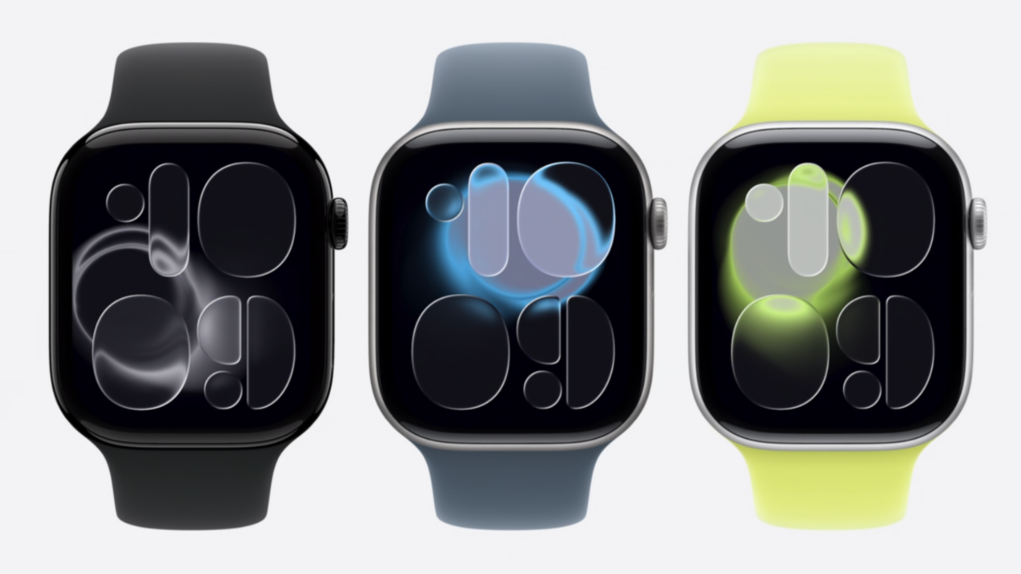Three Series 11 Apple Watches