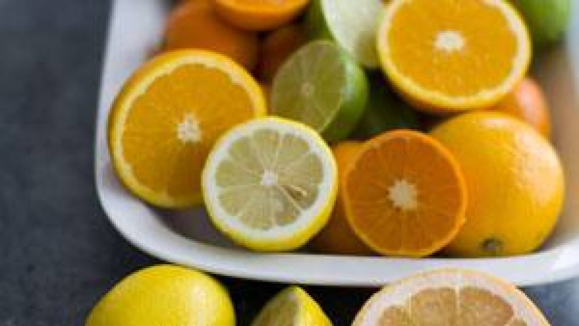 Cut oranges, lemon, lime. 