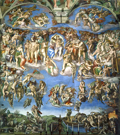 Getty Images Nudes in Michelangelo's The Last Judgment were covered up after they were found to contravene a ban on "lasciviousness" in art (Credit: Getty Images)