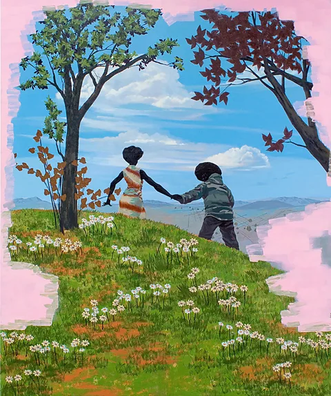 Kerry James Marshall/ Courtesy of the artist and Jack Shainman Gallery, New York The paintings are layered with art-historical references – pictured, Vignette #13 (2009) (Credit: Kerry James Marshall/ Courtesy of the artist and Jack Shainman Gallery, New York)