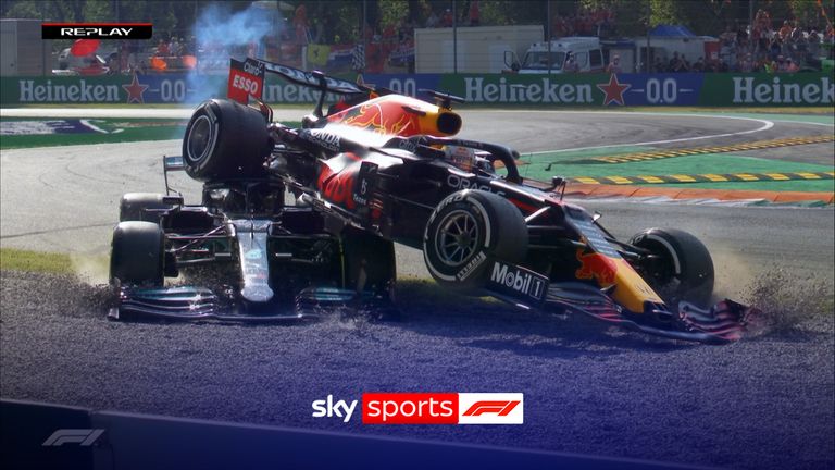 Watch back to the 2021 Italian Grand Prix, which saw a dramatic race-ending crash for Lewis Hamilton and Max Verstappen after they both collided on the chicane.