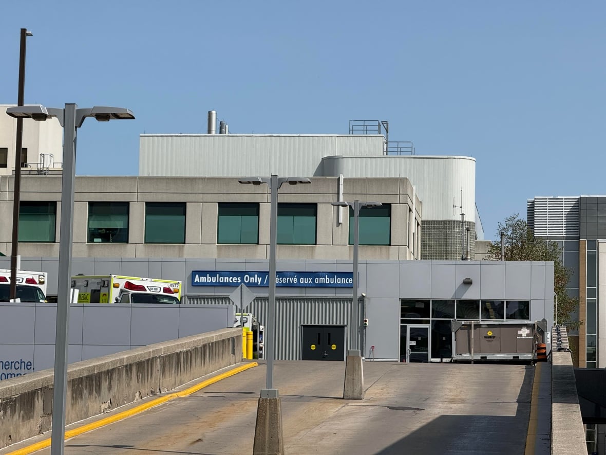 a ramp to where where ambulances used to park at a hospital. 