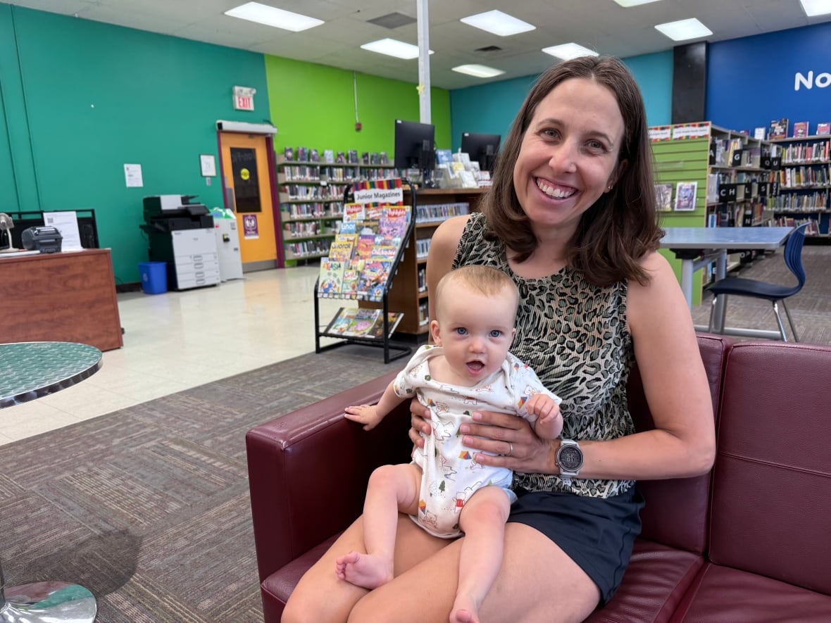 smiling mom and child