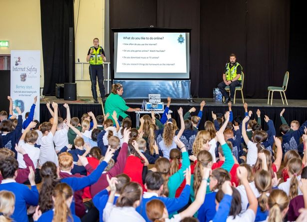 Children taking part in the Barney and Echo Caught in the Web project.