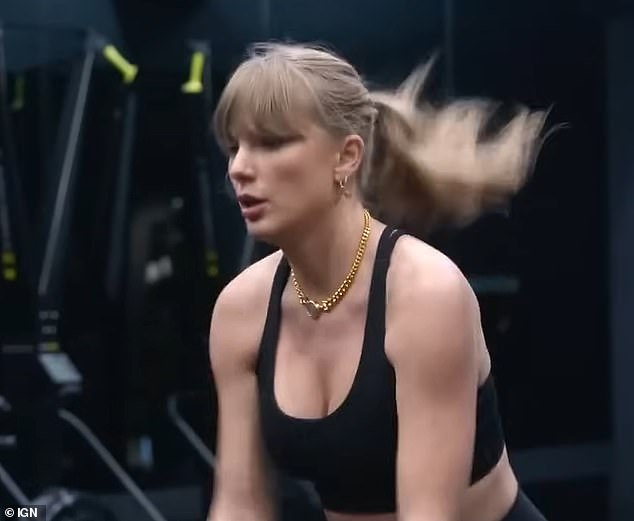 But a video of her exercising from the teaser launched a heated conversation amongst fans, after they noticed that she was wearing an eye-popping, gold necklace during the workout
