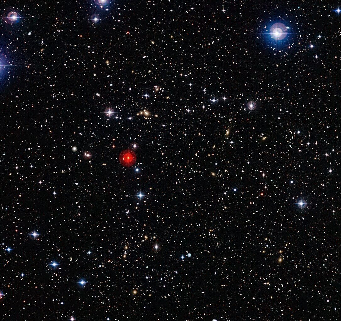 Galactic superclusters, like Abell 901/902, located a little over two billion light-years from Earth, represent some of the largest structures in the universe (Credit : ESO)