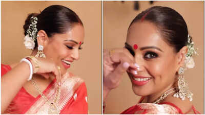Bipasha Basu joins “Bipasha Bipasha” trend, shares amazing reel in stunning saree - watch video