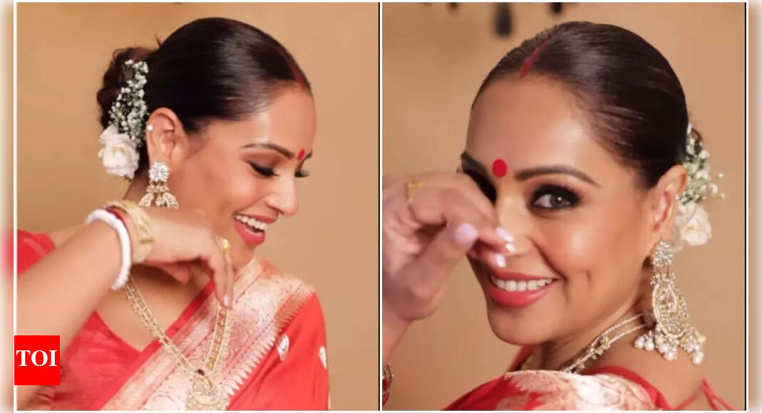 Bipasha Basu joins “Bipasha Bipasha” trend, shares amazing reel in stunning saree - watch video | Hindi Movie News