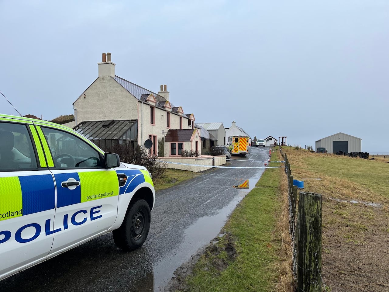 The home where Claire Leveque was found dead in the Sandness area of the Shetland Islands in Scotland. 